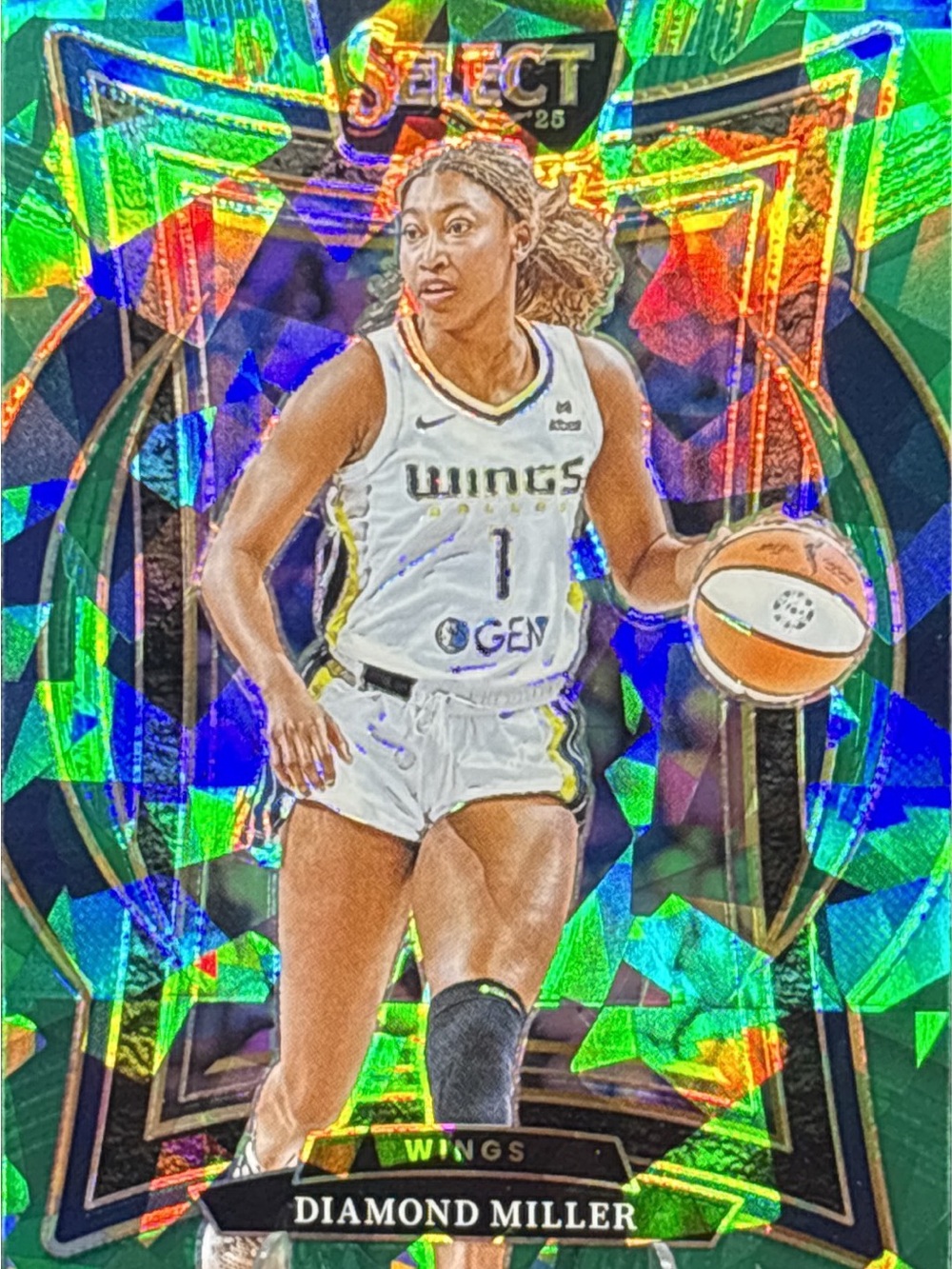 Panini Select Diamond Miller Basketball Card - Holographic Green Ice Prism
